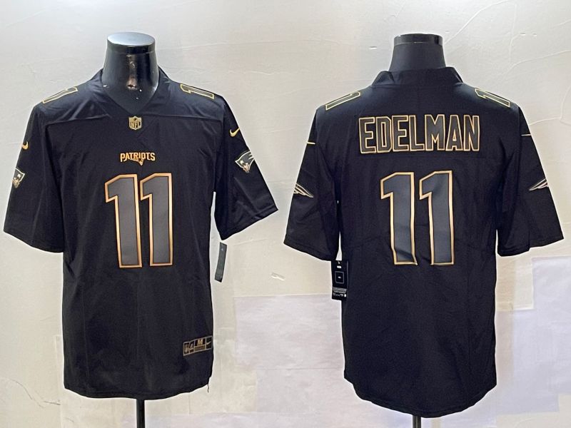 Men New England Patriots #11 Edelman Black Gold 2024 Nike Limited NFL Jersey style 0108->tampa bay buccaneers->NFL Jersey